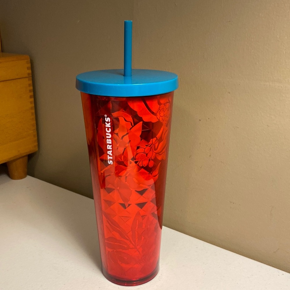 Starbucks Holiday Holly Red Foil Venti Tumbler